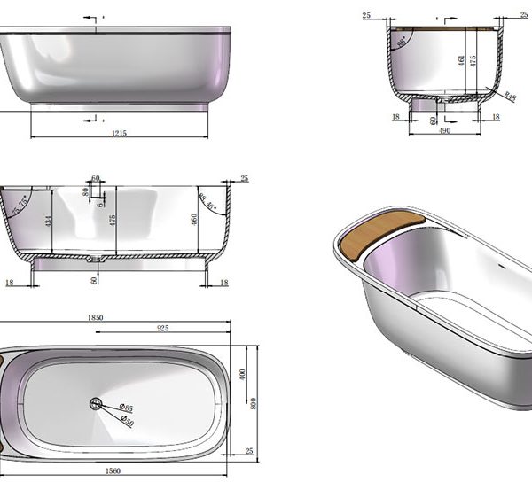 poly stone bathtubs