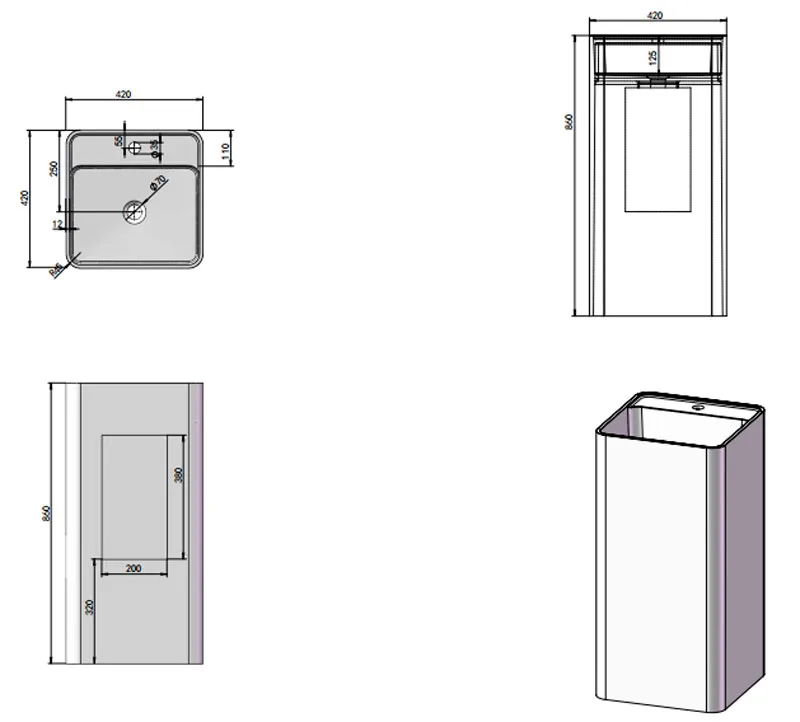 freestanding sink