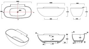 modern style bathtub tub