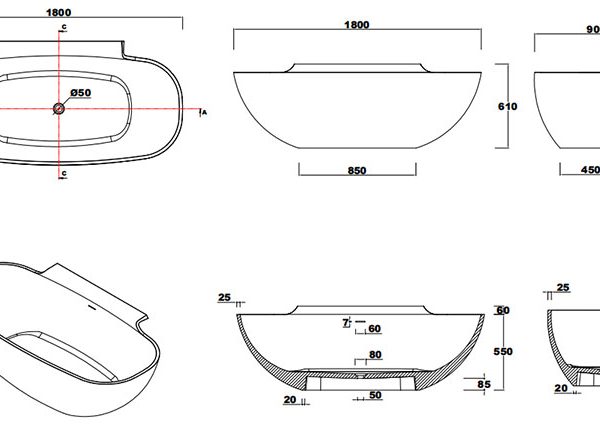 modern style bathtub tub