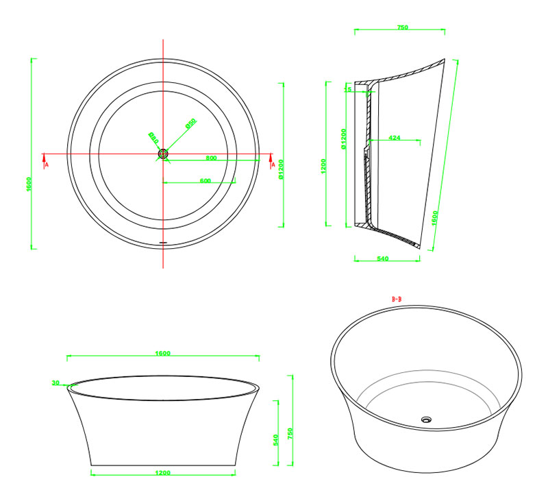 solid surface bathtubs